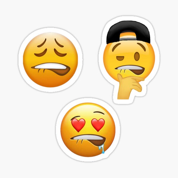 Emoji With Biting Lip Stickers.