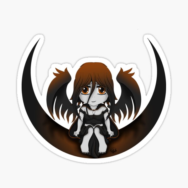 Gothickangel - Crescent Moon Orange Sticker