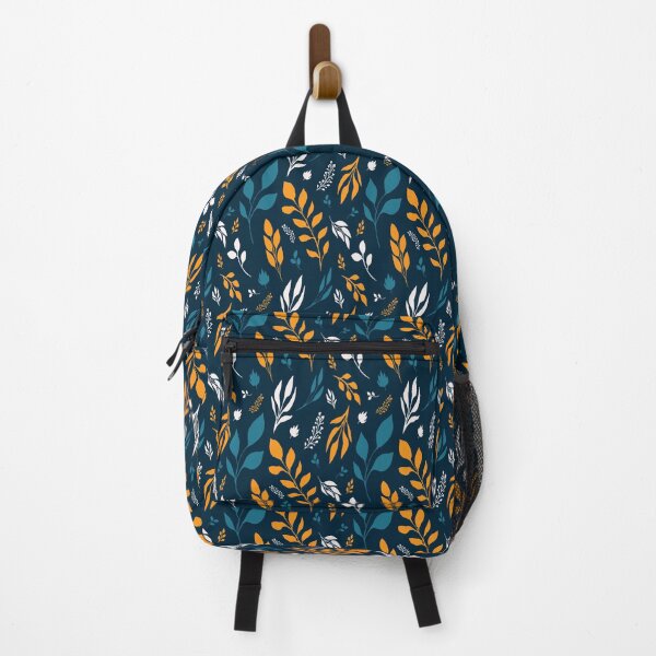 Item preview, Orange and Blue abstract leaf pattern designed and sold by Itika Bhattacharjee.