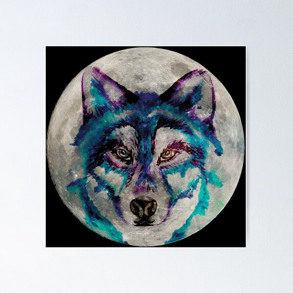 Item preview, Wolf Wolves Animal Animal Moon Moon Night Art designed and sold by BullDesignsShop.