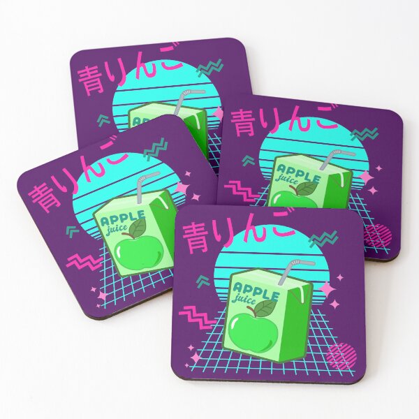 Item preview, 90s Japanese Kawaii Green Apple Juice Box designed and sold by Happy Puppy Print On Demand.