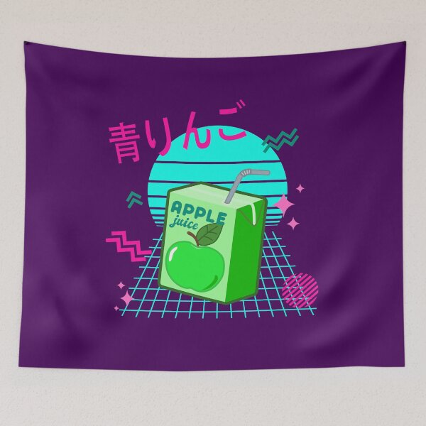 Item preview, 90s Japanese Kawaii Green Apple Juice Box designed and sold by Happy Puppy Print On Demand.