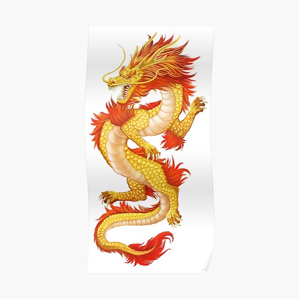 Poster Goldener Drache Redbubble