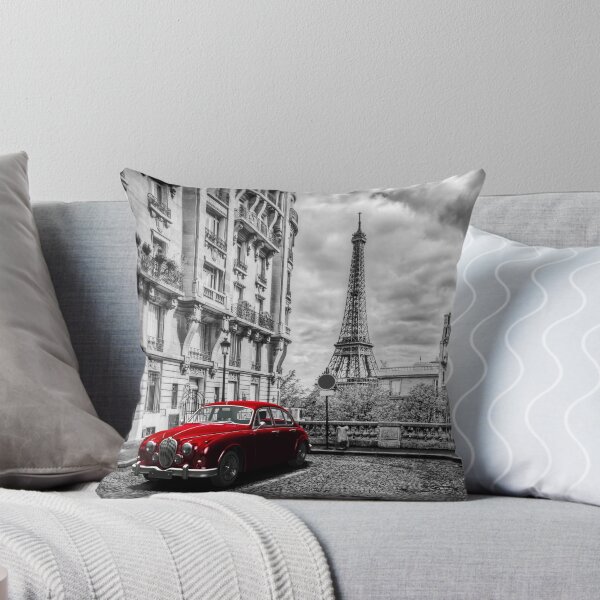 Item preview, Artistic Paris, France. Eiffel Tower seen from the street with red retro limousine car designed and sold by ssduckman.