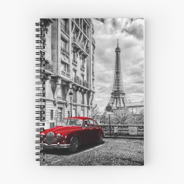 Item preview, Artistic Paris, France. Eiffel Tower seen from the street with red retro limousine car designed and sold by ssduckman.
