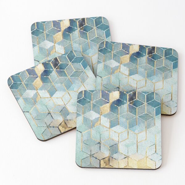Item preview,  Liquid Gold between Cubes - Geometric Art designed and sold by Hidden  Style Store.