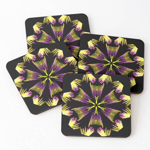 Item preview, Abstract Purple & Yellow Wired Fractal Flower designed and sold by SXW Designs.