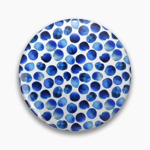 Item preview, Watercolor blue indigo polka dot .Blue circles designed and sold by smotrivnebo.