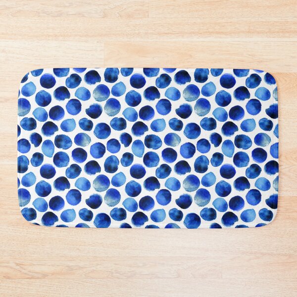Item preview, Watercolor blue indigo polka dot .Blue circles designed and sold by smotrivnebo.