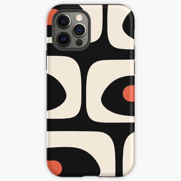 Item preview, Mid Century Modern Piquet Abstract Pattern Black, Orange, and Almond Cream designed and sold by kierkegaard.