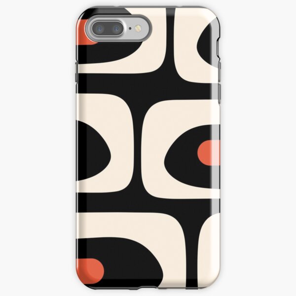 Item preview, Mid Century Modern Piquet Abstract Pattern Black, Orange, and Almond Cream designed and sold by kierkegaard.