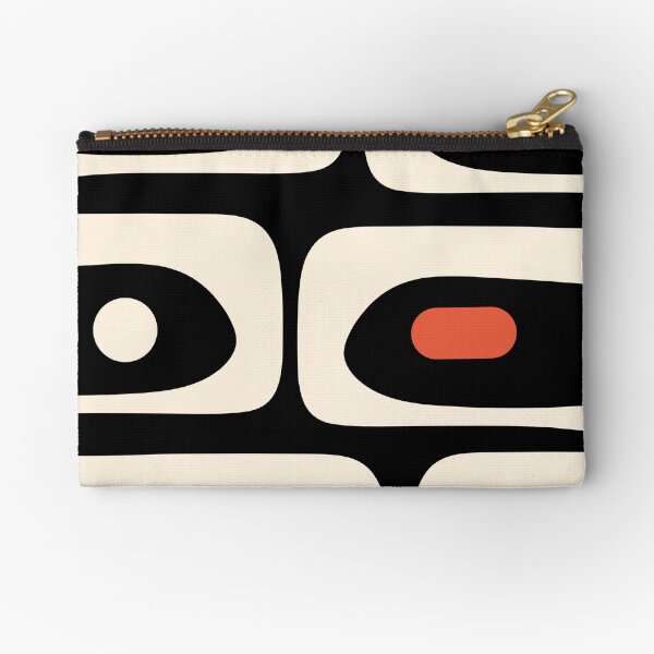 Item preview, Mid Century Modern Piquet Abstract Pattern Black, Orange, and Almond Cream designed and sold by kierkegaard.