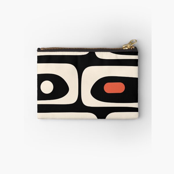Item preview, Mid Century Modern Piquet Abstract Pattern Black, Orange, and Almond Cream designed and sold by kierkegaard.