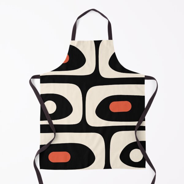 Item preview, Mid Century Modern Piquet Abstract Pattern Black, Orange, and Almond Cream designed and sold by kierkegaard.