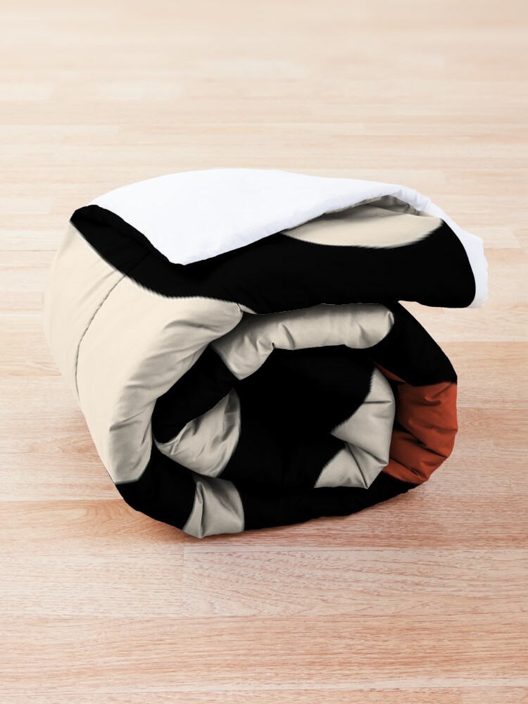 Alternate view of Mid Century Modern Piquet Abstract Pattern Black, Orange, and Almond Cream Comforter