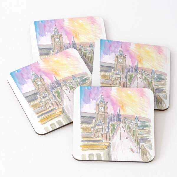 Artikelvorschau, Edinburgh Princess Street bei Sonnenuntergang entworfen und verkauft von artshop77.