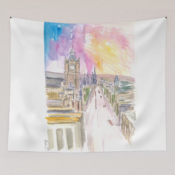 Artikelvorschau, Edinburgh Princess Street bei Sonnenuntergang entworfen und verkauft von artshop77.