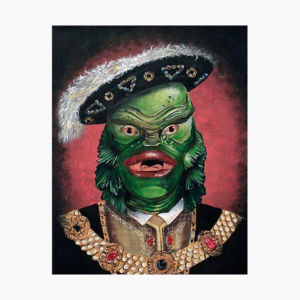 Item preview, Renaissance Victorian Portrait - Creature from the Black Lagoon designed and sold by DontPanicDecor.