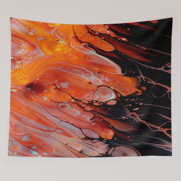 Item preview, Black Orange White Galaxy Marble Abstract Act designed and sold by BEyourself be.