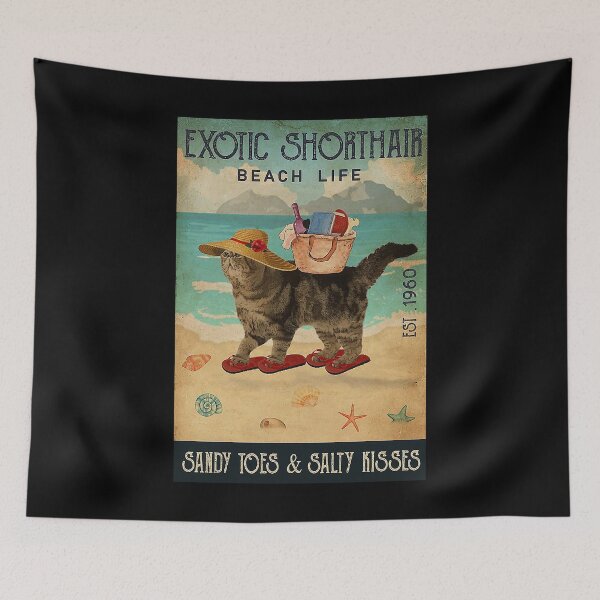 Item preview, Beach Life Sandy Toes Exotic Shorthair Cat Gift designed and sold by Douglafa.