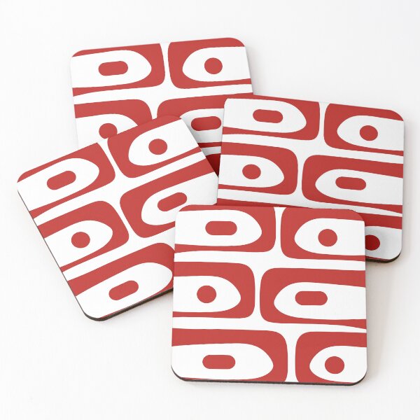 Item preview, Mid Century Modern Piquet Abstract Pattern in Red and White designed and sold by kierkegaard.