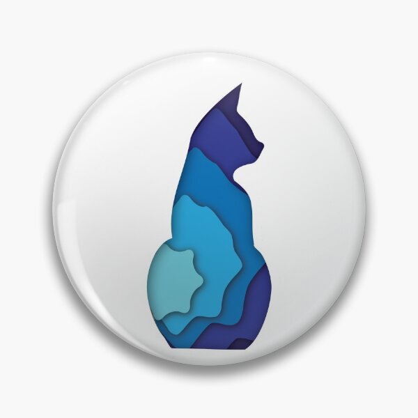 Item preview, Blue papercat - paper cut 3D effect in a cat outline designed and sold by FunnyChameleon.