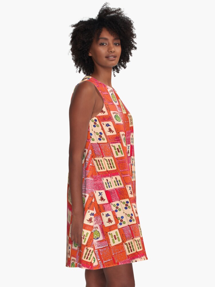 Alternate view of Number 5 Mahjong Tiles A-Line Dress