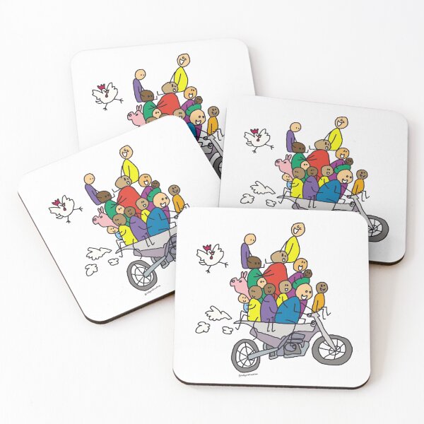 Item preview, Cute Comic Motorcycle Family designed and sold by RallyPointArt.