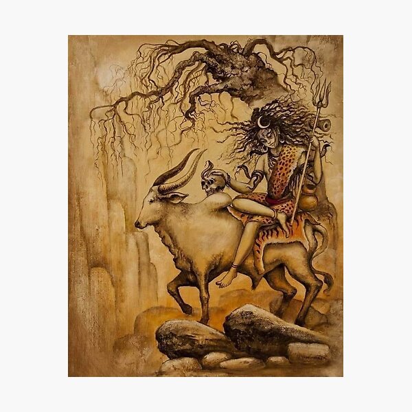 Abstract Shiva & Nandi Photographic Print