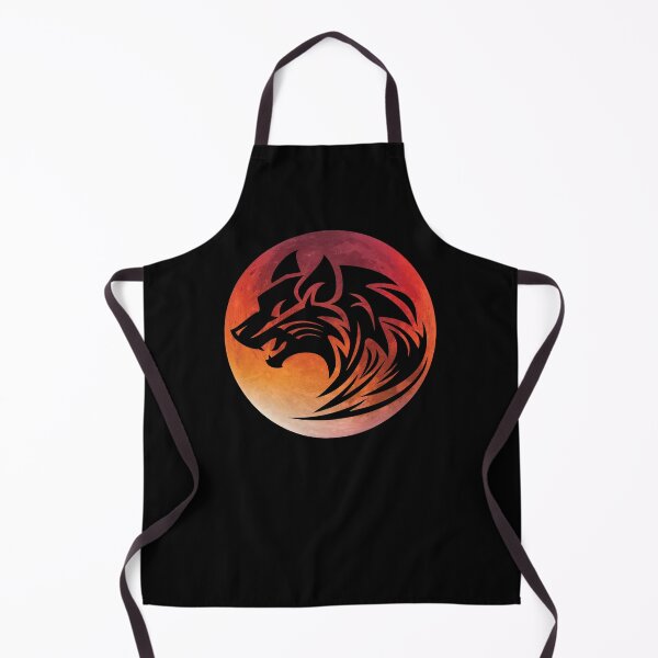 Item preview, Red Full Moon With Tribal Crawling Wolf designed and sold by aronia.