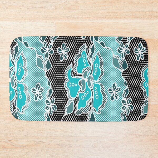 Item preview, Black and Teal Floral Lace Pattern  designed and sold by JMWCD.
