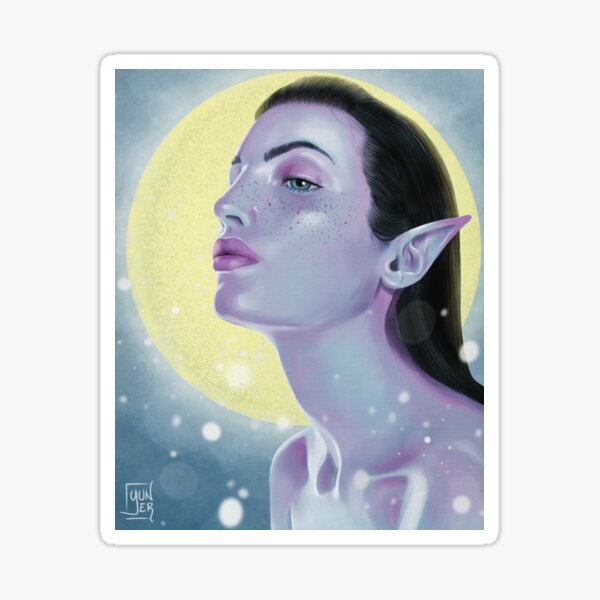 Moon Fairy - Fantasy Portait Sticker