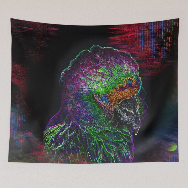 Item preview, Macaw Abstract Colorful Glow Neon Art designed and sold by McGee-Artistry.