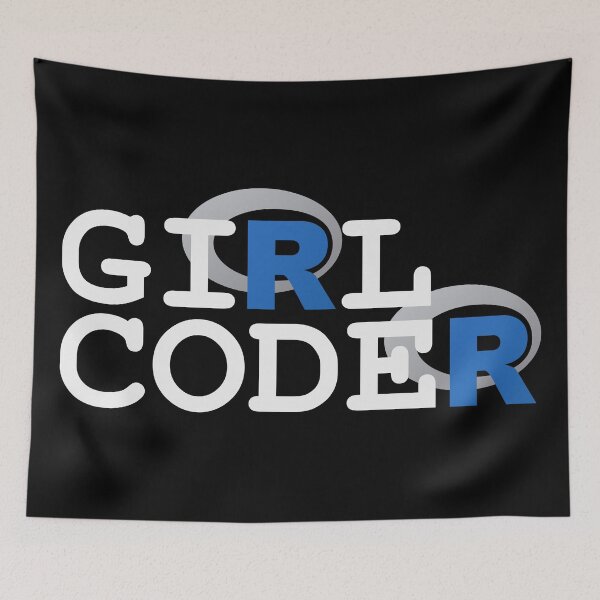 Item preview, Girl Coder in R! (on black) designed and sold by Groenendijk.