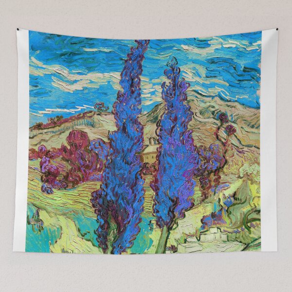 Item preview, The Poplars at Saint-Rémy - Blue and Yellow designed and sold by jupitermoons.