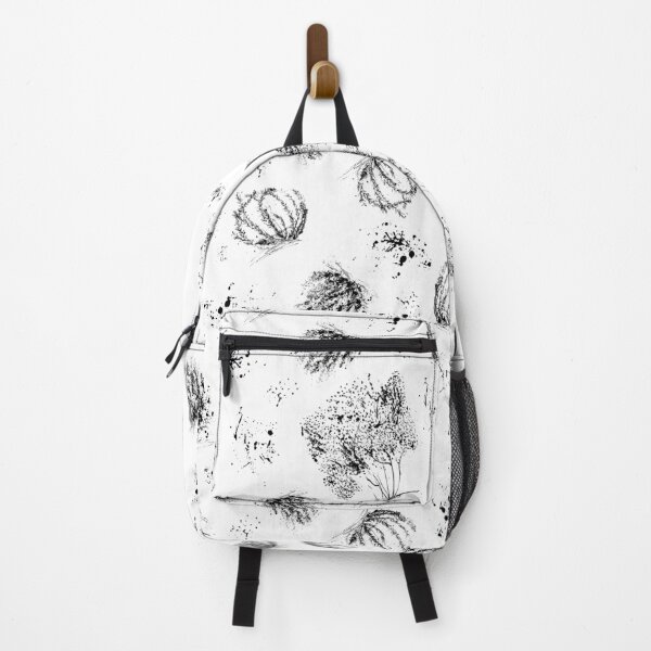 Aperçu de l'œuvre Plantes à encre - Motif noir et blanc créée et vendue par FEM-creative.