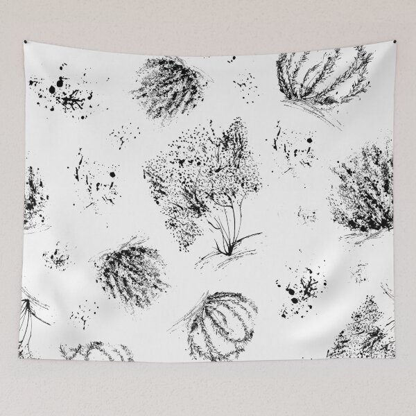 Item preview, Ink Plants - Black and White Pattern designed and sold by FEM-creative.