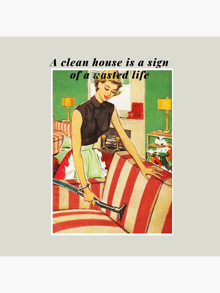 Thumbnail 2 of 2, Tote Bag, Clean house equals wasted life designed and sold by dabluelady.