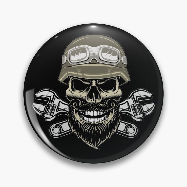 Item preview, Motorcycle beard skull designed and sold by 1001karte.
