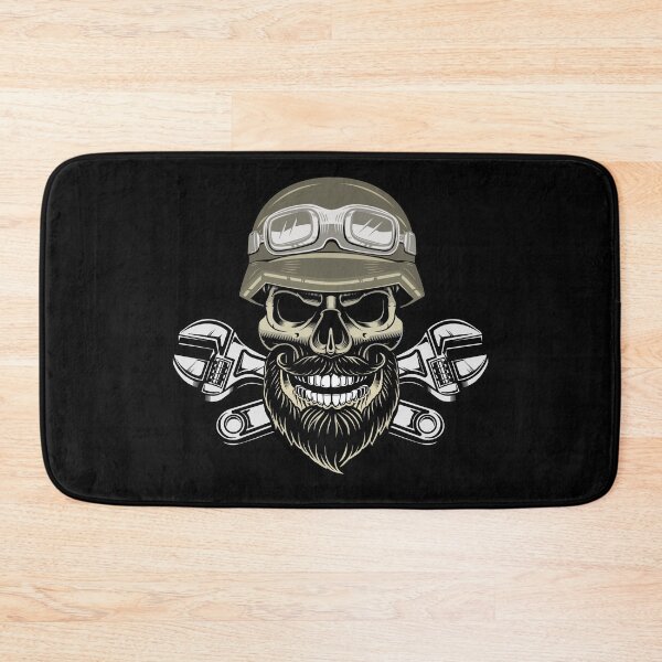 Item preview, Motorcycle beard skull designed and sold by 1001karte.