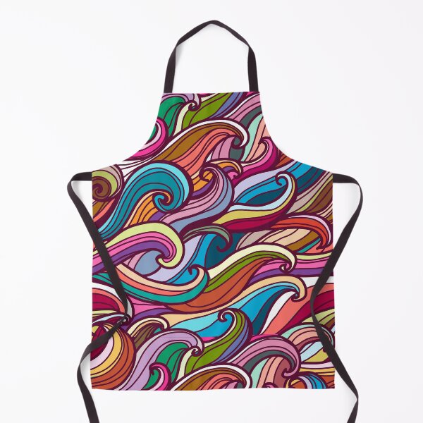 Item preview, Colorful seamless abstract waves hand-drawn pattern designed and sold by smotrivnebo.