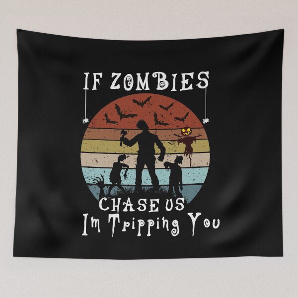 Item preview, Mens If Zombies Chase Us Im Tripping You Funny Graphic Novelty Halloween, Funny Vintage Graphic Novelty Halloween Gift For Boyfriend designed and sold by Rassitni.