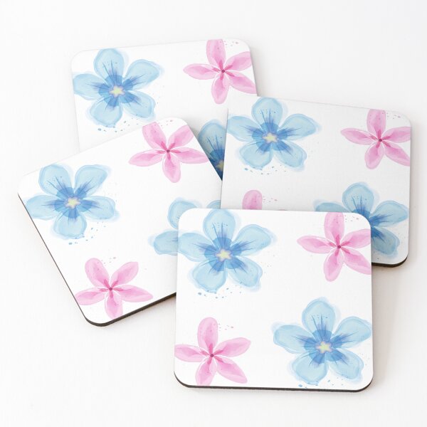 Item preview, Pink and blue beautiful flowers designed and sold by Dunjaa28.