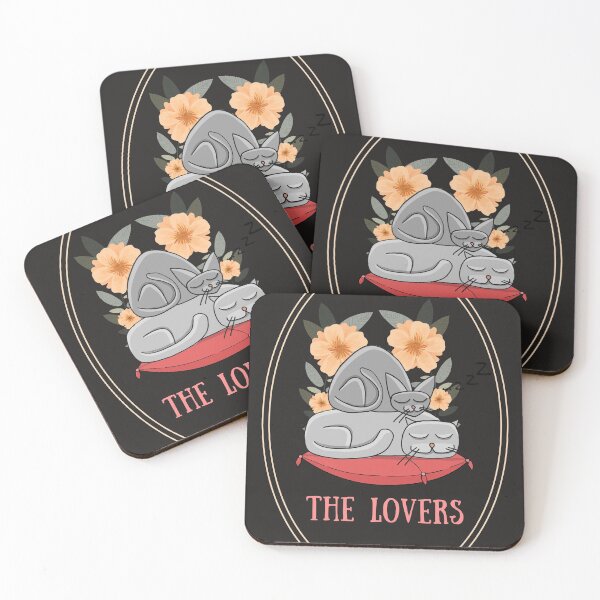 Item preview, The Lovers Tarot Cats designed and sold by LoudLizzy.