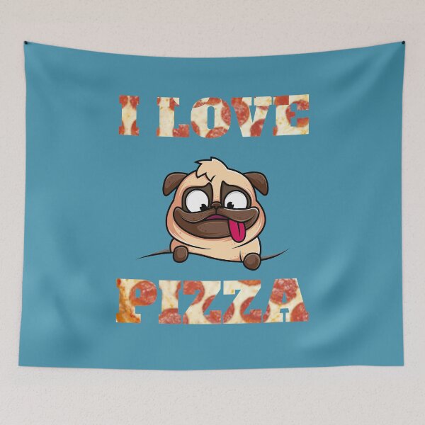 Item preview, I Love Pizza - Pizza Pug designed and sold by MugsAndDuds.