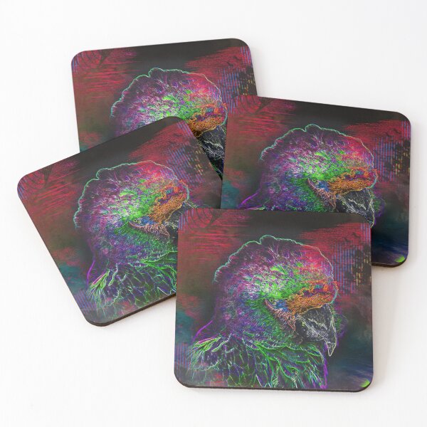 Item preview, Macaw Abstract Colorful Glow Neon Art designed and sold by McGee-Artistry.