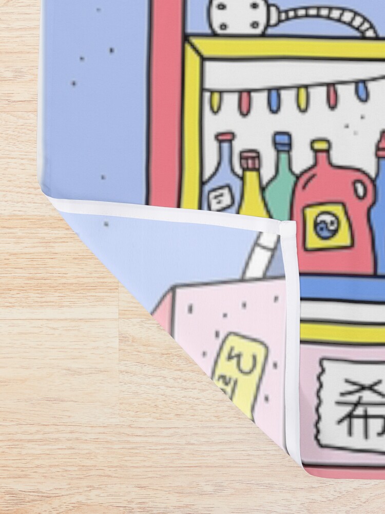 Thumbnail 2 of 5, Shower Curtain, 我在這裡感覺很好 designed and sold by theeighth.