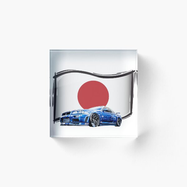 Aperçu de l'œuvre Skyline R34 GT-R34 Japon Drapeau créée et vendue par nicodrt.