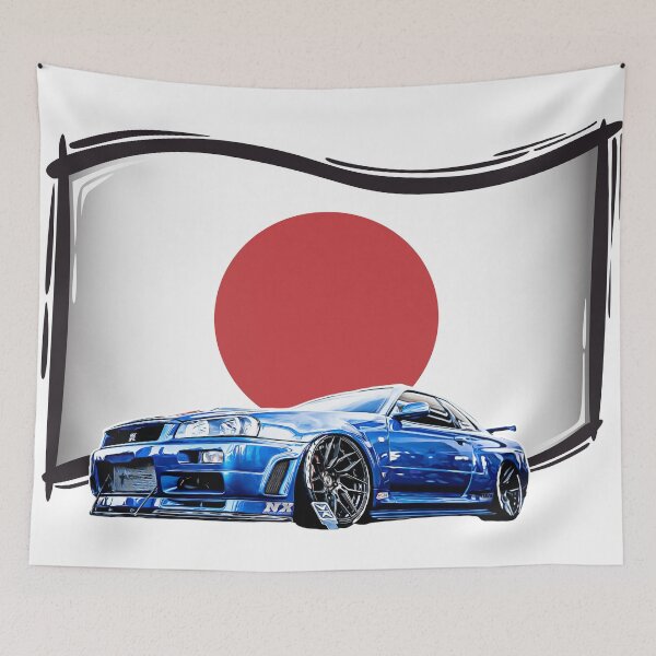 Item preview, Skyline R34 GT-R34 Japan Flag designed and sold by nicodrt.