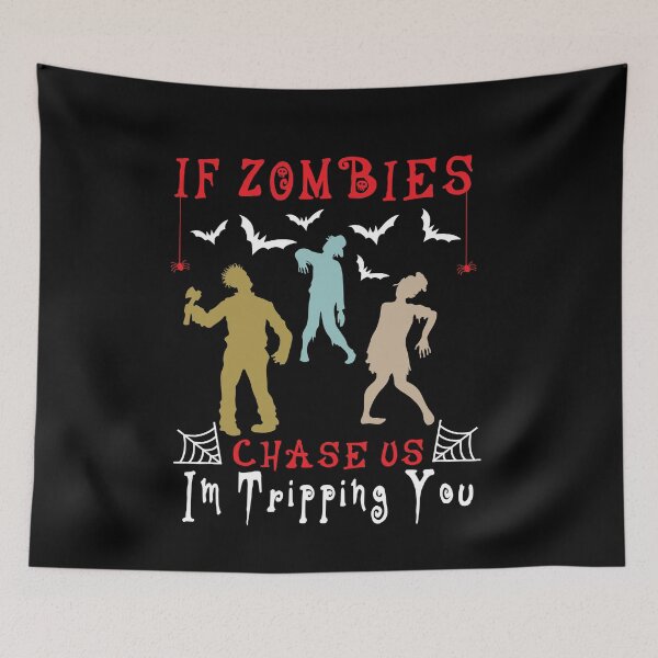 Item preview, Mens If Zombies Chase Us Im Tripping You Funny Graphic Novelty Halloween, Funny Vintage Graphic Novelty Halloween Gift For Boyfriend designed and sold by Rassitni.